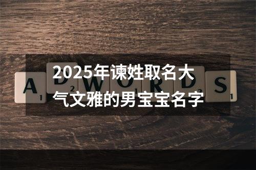 2025年谏姓取名大气文雅的男宝宝名字