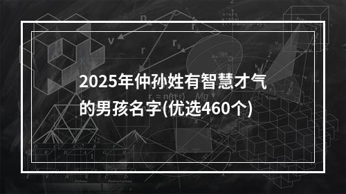 2025年仲孙姓有智慧才气的男孩名字(优选460个)