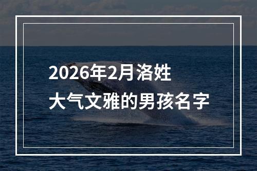 2026年2月洛姓大气文雅的男孩名字