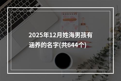 2025年12月姓海男孩有涵养的名字(共644个)