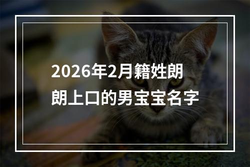 2026年2月籍姓朗朗上口的男宝宝名字
