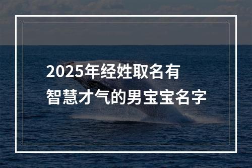 2025年经姓取名有智慧才气的男宝宝名字