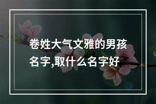 卷姓大气文雅的男孩名字,取什么名字好