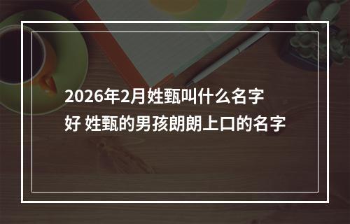 2026年2月姓甄叫什么名字好 姓甄的男孩朗朗上口的名字