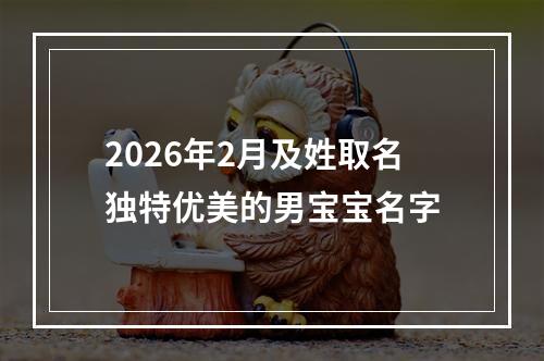 2026年2月及姓取名独特优美的男宝宝名字