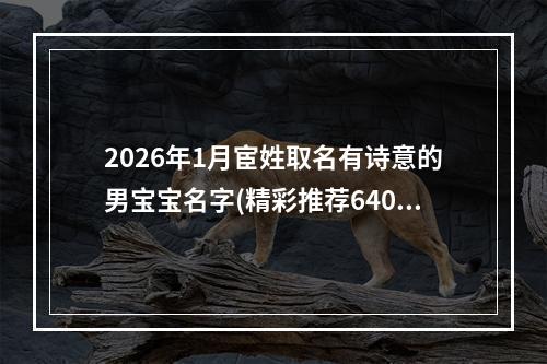 2026年1月宦姓取名有诗意的男宝宝名字(精彩推荐640个)