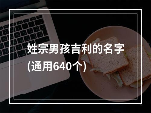 姓宗男孩吉利的名字(通用640个)