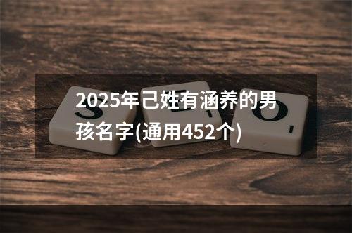 2025年己姓有涵养的男孩名字(通用452个)