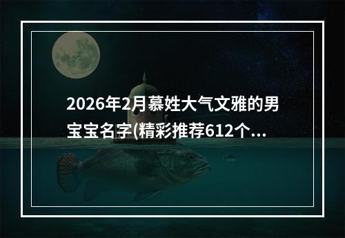 2026年2月慕姓大气文雅的男宝宝名字(精彩推荐612个)
