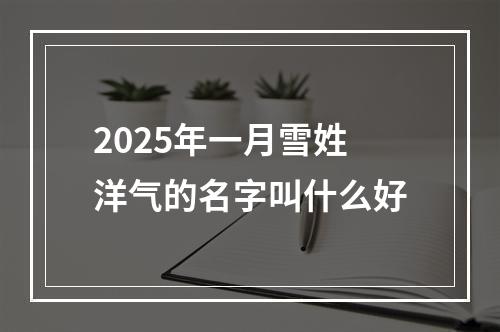 2025年一月雪姓洋气的名字叫什么好