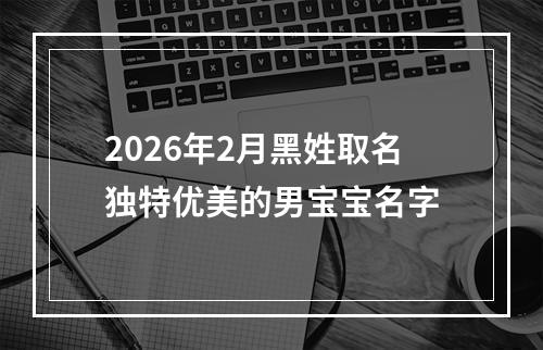 2026年2月黑姓取名独特优美的男宝宝名字