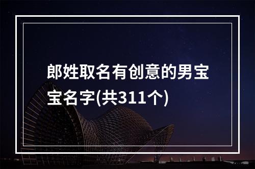 郎姓取名有创意的男宝宝名字(共311个)
