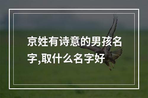 京姓有诗意的男孩名字,取什么名字好