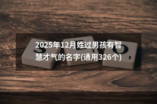 2025年12月姓过男孩有智慧才气的名字(通用326个)