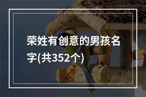 荣姓有创意的男孩名字(共352个)