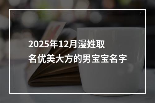 2025年12月漫姓取名优美大方的男宝宝名字