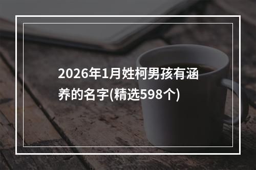 2026年1月姓柯男孩有涵养的名字(精选598个)