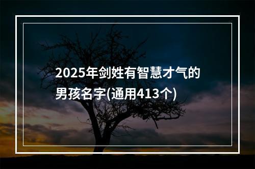2025年剑姓有智慧才气的男孩名字(通用413个)