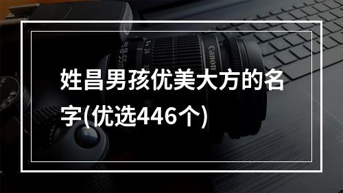 姓昌男孩优美大方的名字(优选446个)