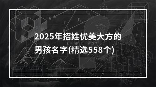2025年招姓优美大方的男孩名字(精选558个)