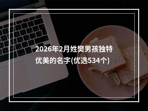 2026年2月姓樊男孩独特优美的名字(优选534个)