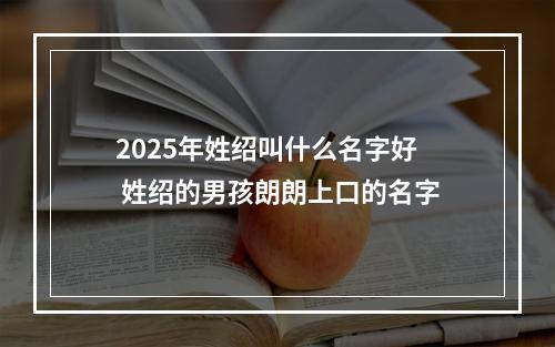 2025年姓绍叫什么名字好 姓绍的男孩朗朗上口的名字