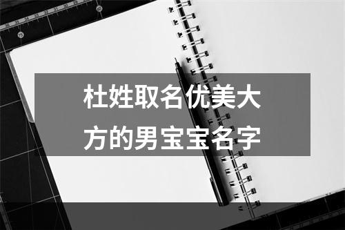 杜姓取名优美大方的男宝宝名字