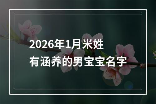 2026年1月米姓有涵养的男宝宝名字