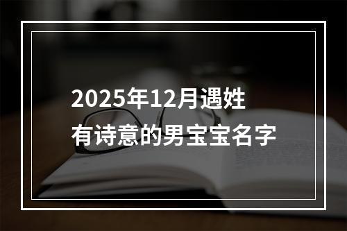 2025年12月遇姓有诗意的男宝宝名字