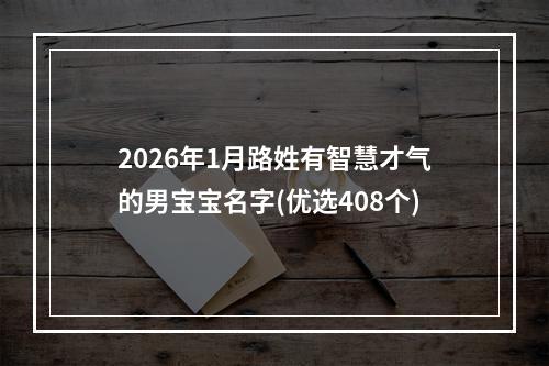 2026年1月路姓有智慧才气的男宝宝名字(优选408个)