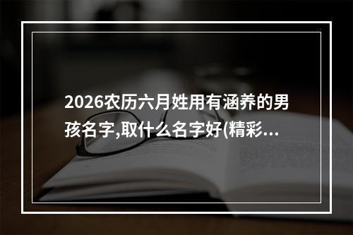 2026农历六月姓用有涵养的男孩名字,取什么名字好(精彩推荐)