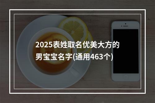 2025表姓取名优美大方的男宝宝名字(通用463个)