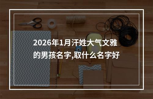 2026年1月汗姓大气文雅的男孩名字,取什么名字好