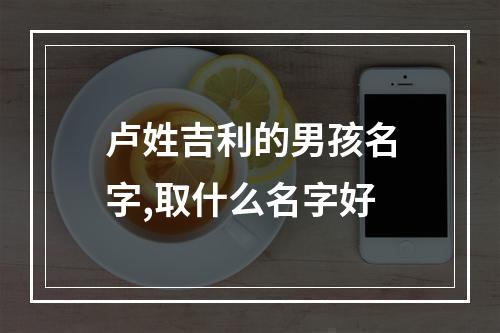 卢姓吉利的男孩名字,取什么名字好