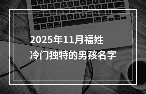 2025年11月福姓冷门独特的男孩名字