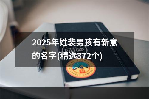 2025年姓裴男孩有新意的名字(精选372个)
