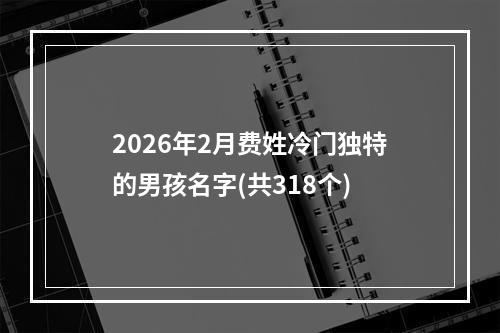 2026年2月费姓冷门独特的男孩名字(共318个)