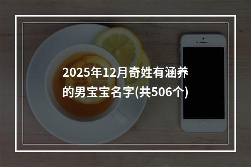 2025年12月奇姓有涵养的男宝宝名字(共506个)