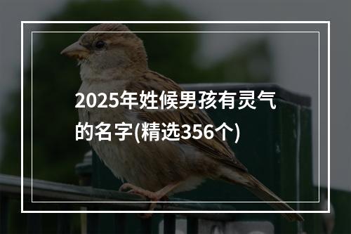 2025年姓候男孩有灵气的名字(精选356个)