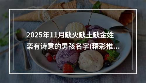 2025年11月缺火缺土缺金姓栾有诗意的男孩名字(精彩推荐)
