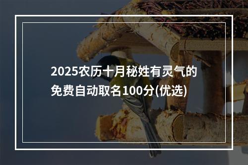 2025农历十月秘姓有灵气的免费自动取名100分(优选)