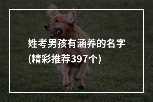 姓考男孩有涵养的名字(精彩推荐397个)