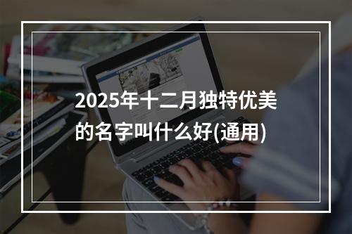 2025年十二月独特优美的名字叫什么好(通用)