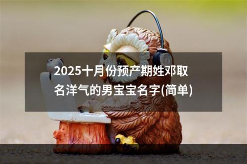 2025十月份预产期姓邓取名洋气的男宝宝名字(简单)