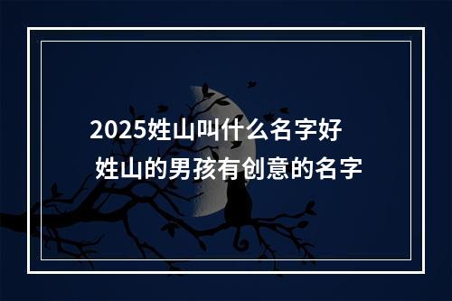 2025姓山叫什么名字好 姓山的男孩有创意的名字
