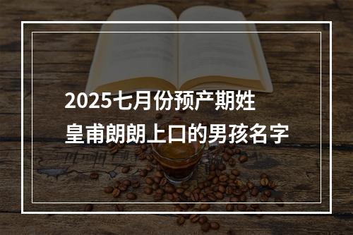 2025七月份预产期姓皇甫朗朗上口的男孩名字