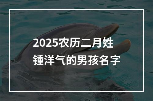 2025农历二月姓锺洋气的男孩名字