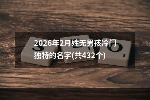 2026年2月姓无男孩冷门独特的名字(共432个)