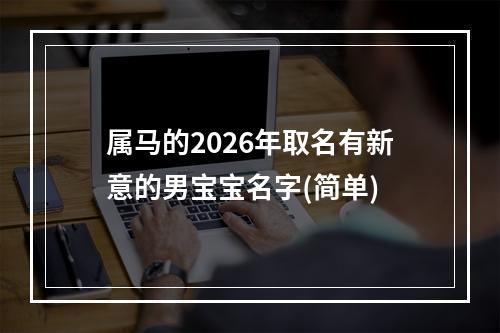 属马的2026年取名有新意的男宝宝名字(简单)