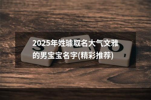 2025年姓璩取名大气文雅的男宝宝名字(精彩推荐)